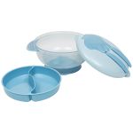 Kit Refeição: Bowl com Compartimento e Talheres Azul (6m+) - Buba