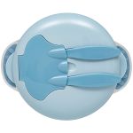 Kit Refeição: Bowl com Compartimento e Talheres Azul (6m+) - Buba