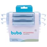 Kit 3 Potinhos Herméticos Azul 100ml - Buba