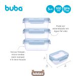 Kit 3 Potinhos Herméticos Azul 100ml - Buba