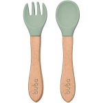 Kit Talher para bebê em Bambu e Silicone Verde (6m+) - Buba