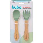 Kit Talher para bebê em Bambu e Silicone Verde (6m+) - Buba