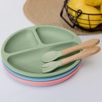 Kit Talher para bebê em Bambu e Silicone Verde (6m+) - Buba