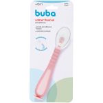 Colher Flexível em Silicone com Ventosa Rosa (6m+) - Buba
