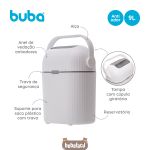 Lixeira Antiodor para Fraldas de bebê Branca 9L - Buba