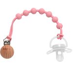 Prendedor de Chupeta e Mordedor em Silicone Rosa (3m+) - Buba