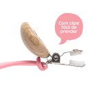 Prendedor de Chupeta e Mordedor em Silicone Rosa (3m+) - Buba