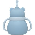 Copo em Silicone com Alça e Canudo Ursinho Azul 200ml (6m+) - Buba