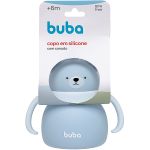 Copo em Silicone com Alça e Canudo Ursinho Azul 200ml (6m+) - Buba