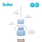 Copo em Silicone com Alça e Canudo Ursinho Azul 200ml (6m+) - Buba