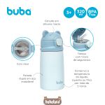 Garrafa Térmica Inox Parede Dupla Ursinho Azul 320ml (3a+) - Buba