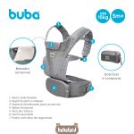 Mochila Canguru para bebê Cinza (3m+) - Buba