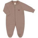 Macacão longo c/ zíper para bebê em algodão egípcio Mocha - Mini & Co.