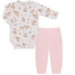 Body longo c/ Calça (Mijão) em algodão egípcio Esquilinhas - Mini & Co.