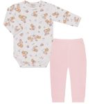 Body longo c/ Calça (Mijão) em algodão egípcio Esquilinhas - Mini & Co.