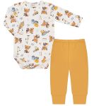 Body longo c/ Calça (Mijão) em algodão egípcio Raposa - Mini & Co.