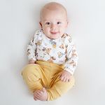 Body longo c/ Calça (Mijão) em algodão egípcio Raposa - Mini & Co.