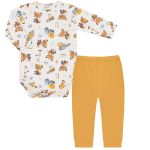 Body longo c/ Calça (Mijão) em algodão egípcio Raposa - Mini & Co.