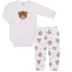 Body longo c/ Calça (Mijão) em algodão egípcio Ursinhos - Mini & Co.