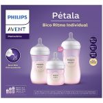 Kit Triplo Mamadeiras Anticólica Pétala 125ml, 260ml e 330ml Rosa (0m+) - Philips Avent
