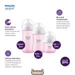 Kit Triplo Mamadeiras Anticólica Pétala 125ml, 260ml e 330ml Rosa (0m+) - Philips Avent