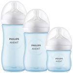 Kit Triplo Mamadeiras Anticólica Pétala 125ml, 260ml e 330ml Azul (0m+) - Philips Avent