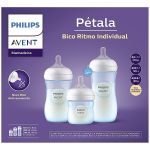 Kit Triplo Mamadeiras Anticólica Pétala 125ml, 260ml e 330ml Azul (0m+) - Philips Avent