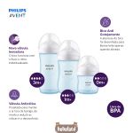 Kit Triplo Mamadeiras Anticólica Pétala 125ml, 260ml e 330ml Azul (0m+) - Philips Avent