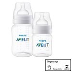 Kit Duplo Mamadeiras Anticólica 125ml e 260ml (0m+) - Philips Avent