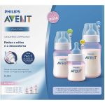 Kit Mamadeiras Anticólica 125ml, 260ml e 330ml Rosa (0m+) - Philips Avent