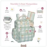 Mochila Maternidade Urban Margaridas Menta - Masterbag