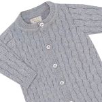 Macacão longo em tricot 100% Algodão Trançado Mescla - Mini & Co.