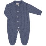 Macacão longo em tricot 100% Algodão Trançado Azul Jeans - Mini & Co.