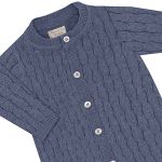 Macacão longo em tricot 100% Algodão Trançado Azul Jeans - Mini & Co.