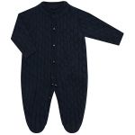 Macacão longo em tricot 100% Algodão Trançado Marinho - Mini & Co.