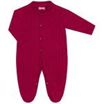 Macacão longo em tricot 100% Algodão Trançado Vermelho - Mini & Co.