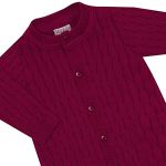 Macacão longo em tricot 100% Algodão Trançado Vinho - Mini & Co.