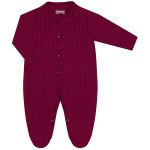 Macacão longo em tricot 100% Algodão Trançado Vinho - Mini & Co.
