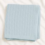 Manta em tricot Trançado Azul Claro - Mini & Co.