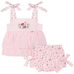 Bata c/ Calcinha em tricoline Cogumelos Rosa - Roana