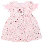 Vestido em tricoline Cogumelos Rosa - Roana