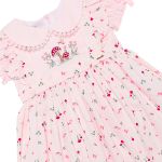 Vestido em tricoline Cogumelos Rosa - Roana