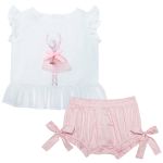 Bata c/ Calcinha em tricoline Bailarina Rosa - Roana