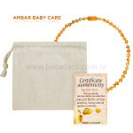 Colar de Âmbar Báltico para bebê Baroque Honey 32cm Certificado - Bup Baby