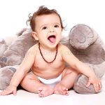 Colar de Âmbar Báltico para bebê Baroque Cognac 32cm Certificado - Bup Baby