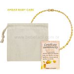 Colar de Âmbar Báltico para bebê Baroque Lemon 32cm Certificado - Bup Baby
