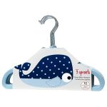 Kit 10 Cabides Antiderrapantes de Veludo Azul - 3 Sprouts
