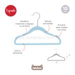 Kit 10 Cabides Antiderrapantes de Veludo Azul - 3 Sprouts