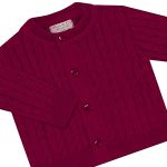 Casaquinho em tricot Trançado Vinho - Mini & Co.