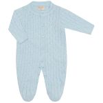 Macacão longo em tricot 100% Algodão Trançado Azul - Mini & Co.